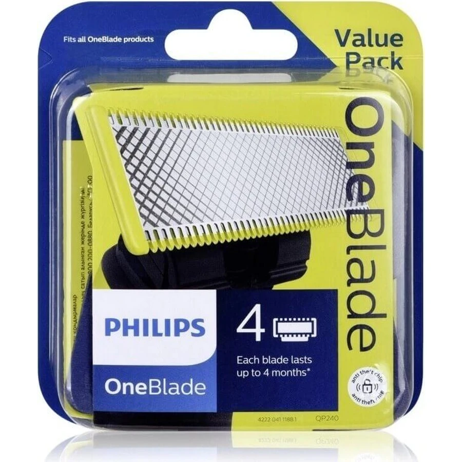 Запасні леза 4 шт для Philips OneBlade QP240/50 1×4 шт, запасні леза: ціни та характеристики