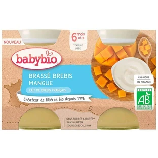 Babybio Брассери з овечого молока та манго 2 х 130 г