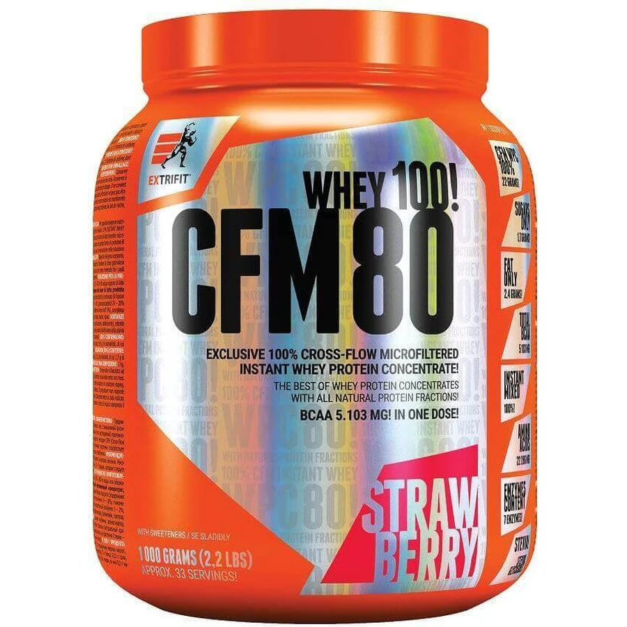 Extrifit CFM Сироватка швидкого приготування 80 полуниця 1000 г: ціни та характеристики