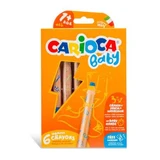 Набір з 6 кольорових олівців 3 в 1 Baby, +1 рік, Carioca