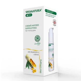 Суперліфтинговий крем проти зморшок для комбінованої та жирної шкіри, 45 мл, Vivanatura