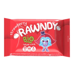 Органический энергетический батончик с клубникой, 26 г, Rawndy