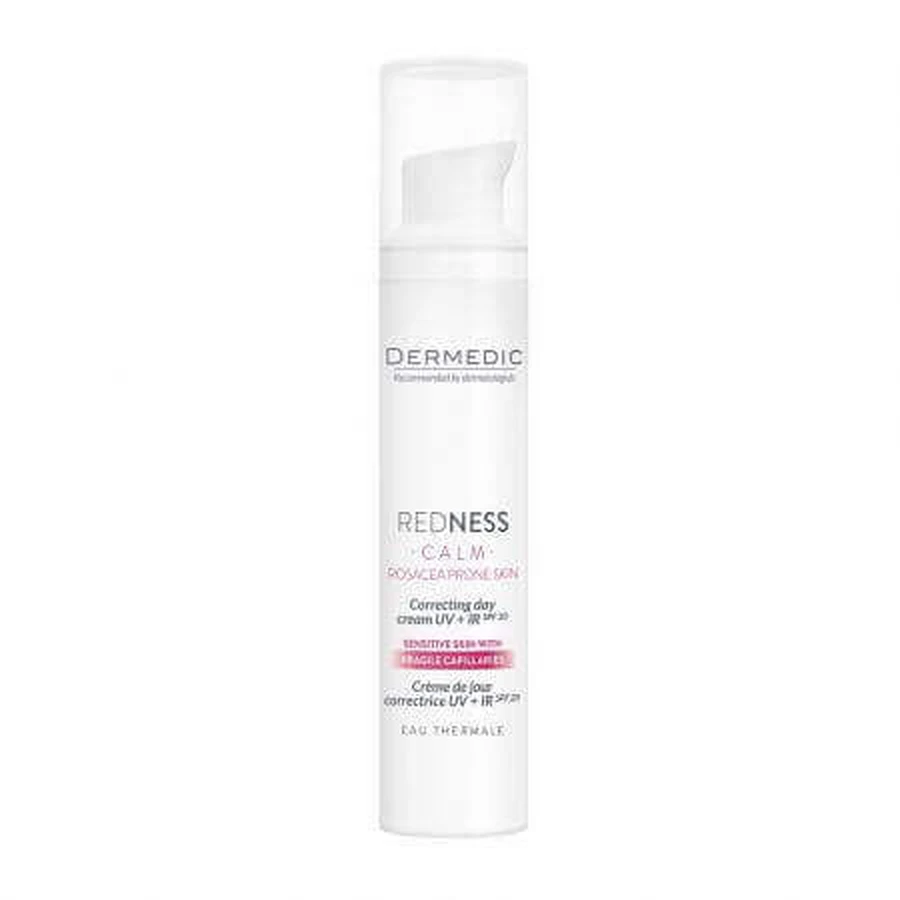 Денний коригуючий крем для куперозної шкіри Dermedic Redness Calm UV+IR, 40 мл: ціни та характеристики