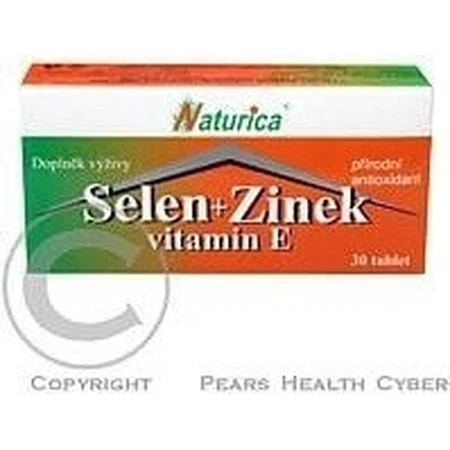 Naturica SELENIUM + ZINC, вітамін Е 1×30 таблеток, дієтична добавка: ціни та характеристики