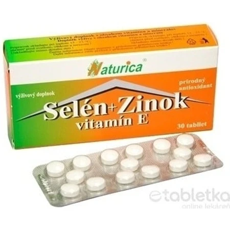 Naturica SELENIUM + ZINC, вітамін Е 1×30 таблеток, дієтична добавка: ціни та характеристики