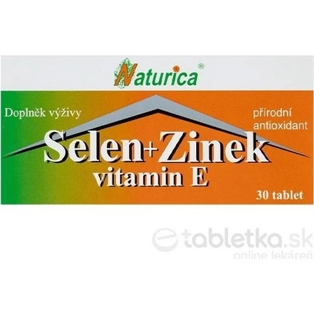 Naturica SELENIUM + ZINC, вітамін Е 1×30 таблеток, дієтична добавка: ціни та характеристики