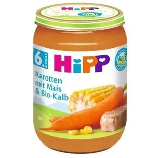 HiPP Органічне морквяне пюре з кукурудзою та телячим м'ясом 190 г
