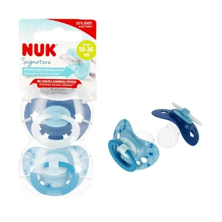 NUK Signature, пустушка, силіконова, анатомічна, синя, 18-36 місяців, 2 шт.