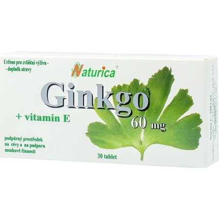 Naturica ГІНКГО 60 мг + вітамін Е 1×30 таблеток, дієтична добавка: ціни та характеристики