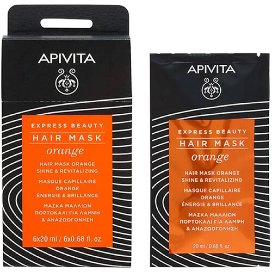 Маска для волос Apivita Express Beauty Блеск и Оздоровление с апельсином 20 мл : цены и характеристики
