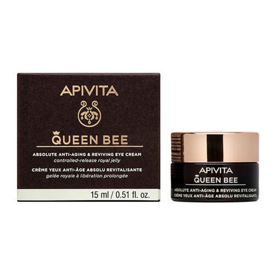Крем для шкіри навколо очей Apivita Queen Bee Комплексний захист від старіння з волоським маточним молочком в ліпосомах, 15 мл: ціни та характеристики