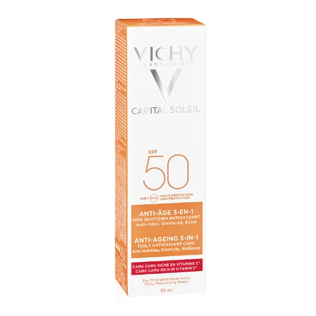 Vichy Capital Soleil Антивіковий крем для обличчя 3в1 SPF50, 50 мл: ціни та характеристики