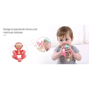 Силіконове ясенне кільце Мавпа, синє, Mombella