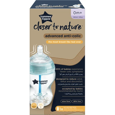 Tommee Tippee Дитяча пляшечка C2N Антиколіки 0м+ 260 мл: ціни та характеристики