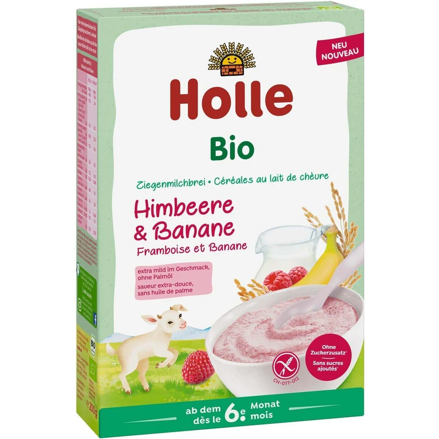 Holle bio kaa с козьим молоком, малиной и бананом 200 г: цены и характеристики