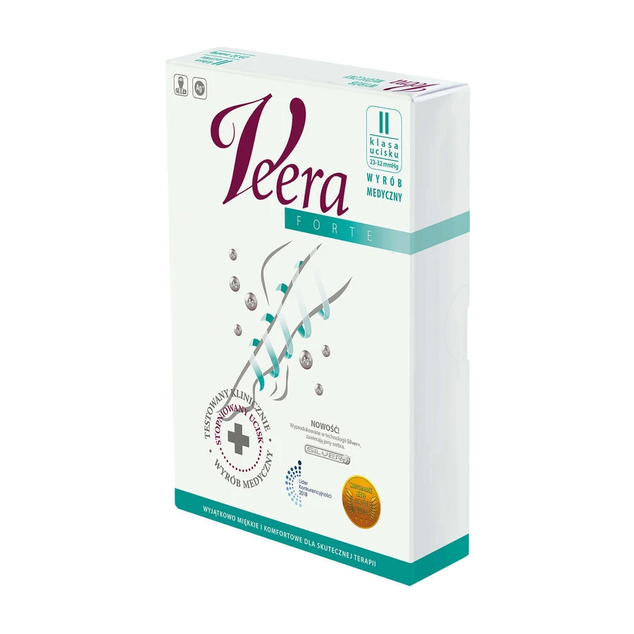 Veera Forte, удлиненные компрессионные колготки, класс компрессии II, закрытые пальцы, размер 3, черный: цены и характеристики