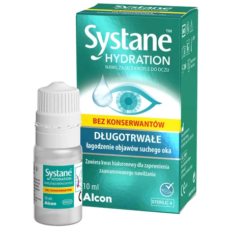 Systane Hydration, глазные капли без консервантов, 10 мл: цены и характеристики