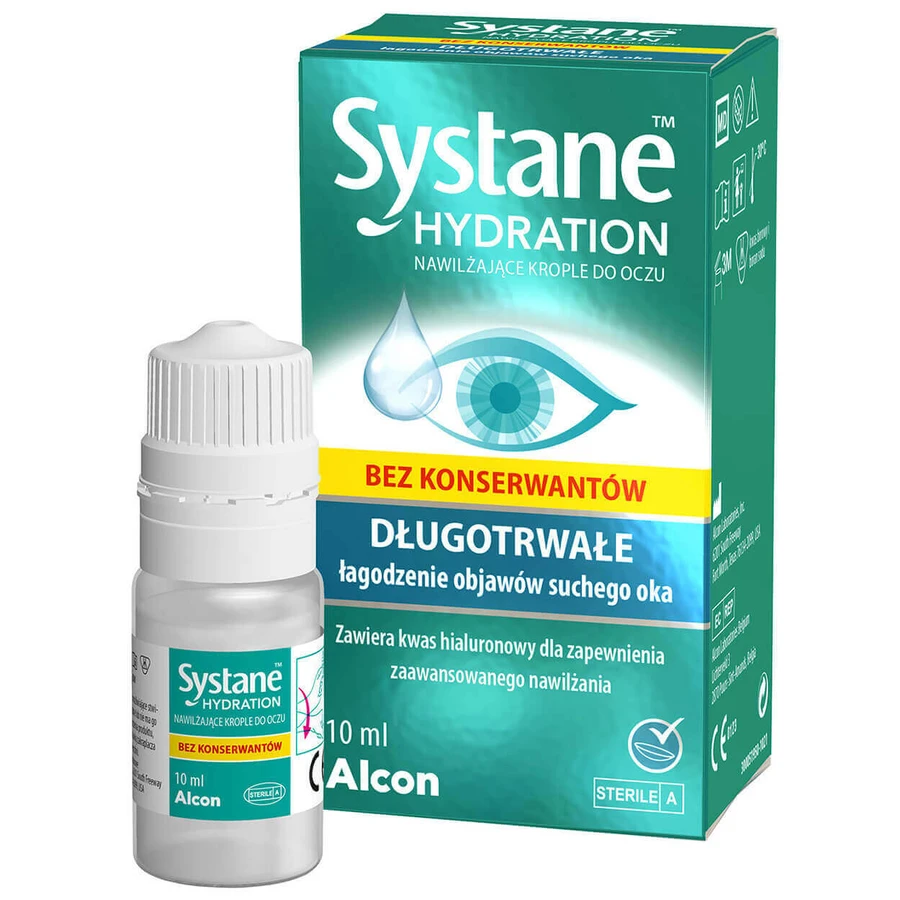 Systane Hydration, глазные капли без консервантов, 10 мл: цены и характеристики
