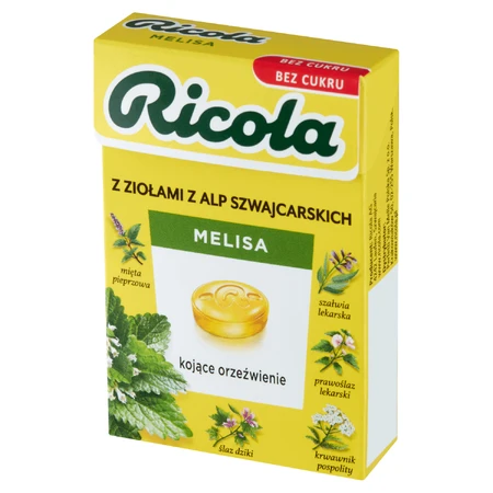 Ricola Melissa, швейцарские травяные конфеты, без сахара, 27,5 г: цены и характеристики