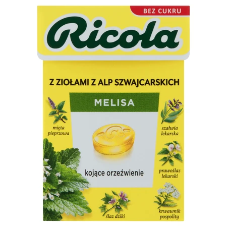Ricola Melissa, швейцарские травяные конфеты, без сахара, 27,5 г: цены и характеристики