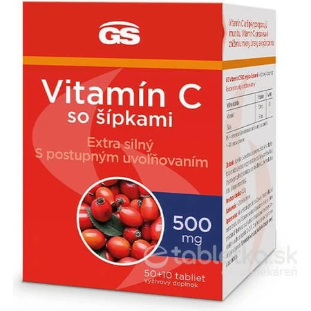GS Витамин C500, 50+10 таблеток 1×60 табл, пищевая добавка: цены и характеристики