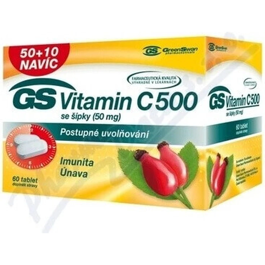 GS Витамин C500, 50+10 таблеток 1×60 табл, пищевая добавка: цены и характеристики