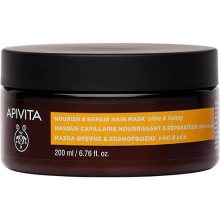 Маска для волос Apivita питательная и восстанавливающая с оливой и медом 200 мл