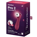 Satisfyer Pro 2 Generation 3 Connect App, безконтактний вібраційний ехтальмічний масажер з керуванням через додаток, червоний: ціни та характеристики