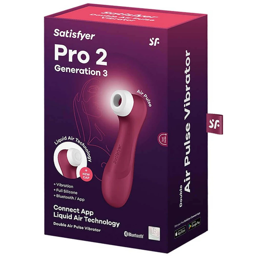 Satisfyer Pro 2 Generation 3 Connect App, безконтактний вібраційний ехтальмічний масажер з керуванням через додаток, червоний: ціни та характеристики