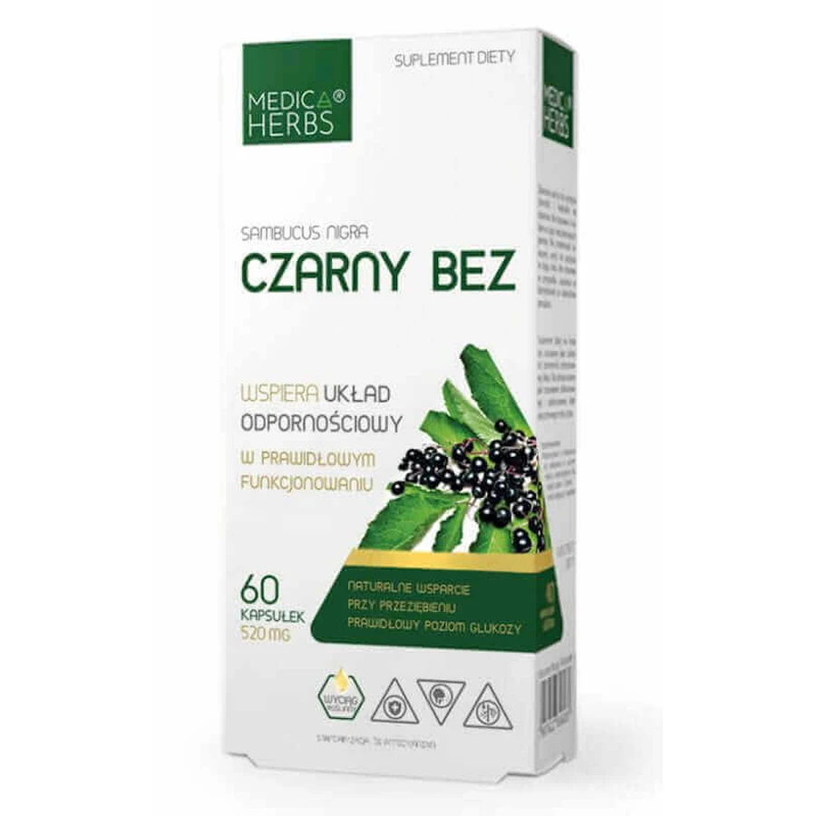 Бузина 520 мг, 60 капсул Medica Herbs: ціни та характеристики