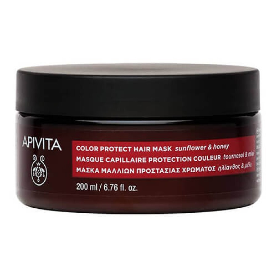 Маска для волосся Apivita захист кольору з соняшником і медом 200 мл: ціни та характеристики
