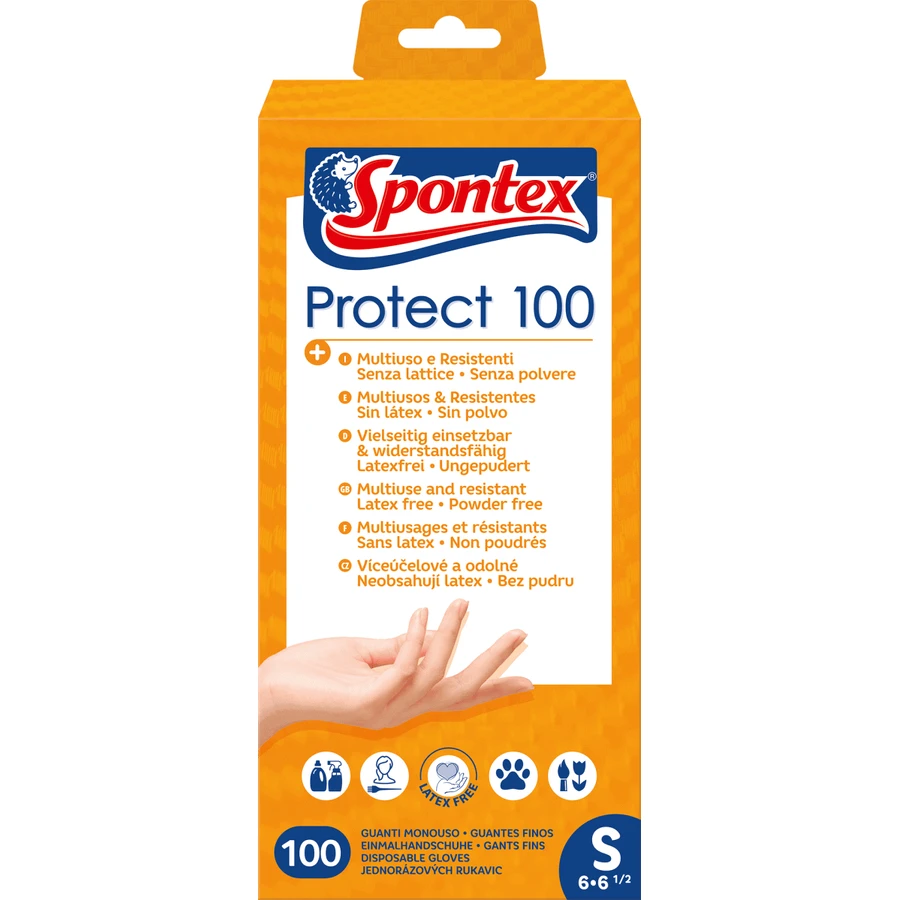 Одноразовые перчатки Spontex Protect S 100 шт.: цены и характеристики
