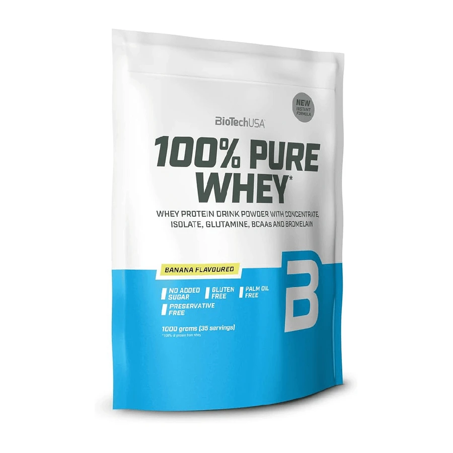 BioTech USA 100% Pure Whey BioTech USA Банановый протеиновый порошок, 454 г: цены и характеристики