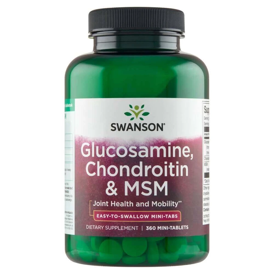Swanson Glucosamine Chondroitin & MSM, глюкозамин, хондроитин и MSM, 360 мини-таблеток: цены и характеристики