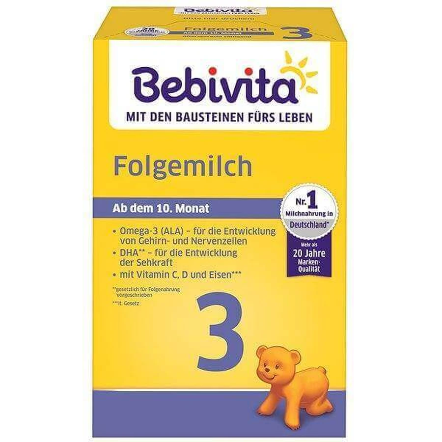 Молочная смесь BEBIVITA Milk 3 Instant follow-up из Великобритании. 9 месяцев, 500 г 1×500 г: цены и характеристики