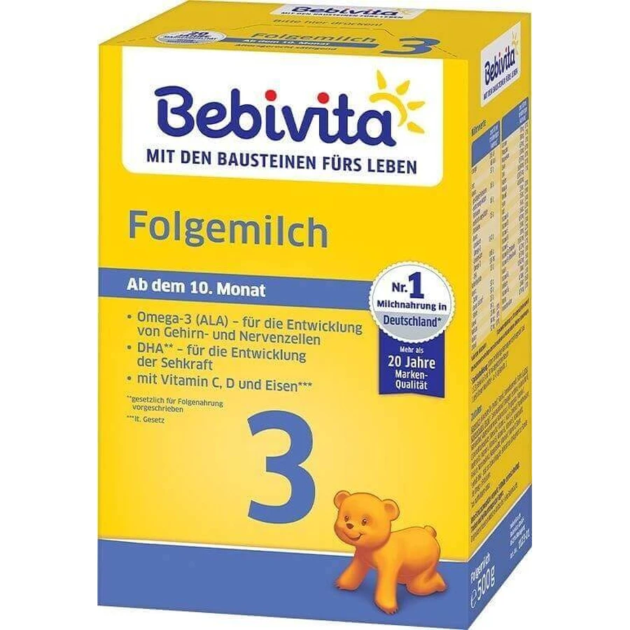 Молочная смесь BEBIVITA Milk 3 Instant follow-up из Великобритании. 9 месяцев, 500 г 1×500 г: цены и характеристики