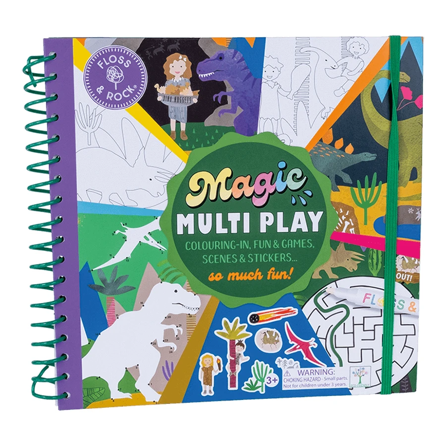 Багаторазова книжка-розвивалка Magic Multi Play Dino, 3 роки+, Floss & Rock: ціни та характеристики