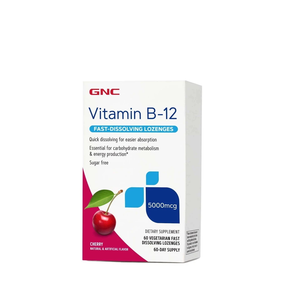 Gnc Vitamin B-12 5000 Mcg Fast Dissolving, со вкусом вишни, 60 пакетиков: цены и характеристики