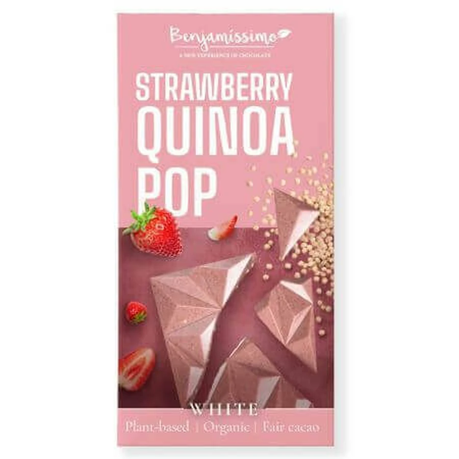 Органический белый шоколад с клубникой и киноа, 60 г, Benjamisimo: цены и характеристики