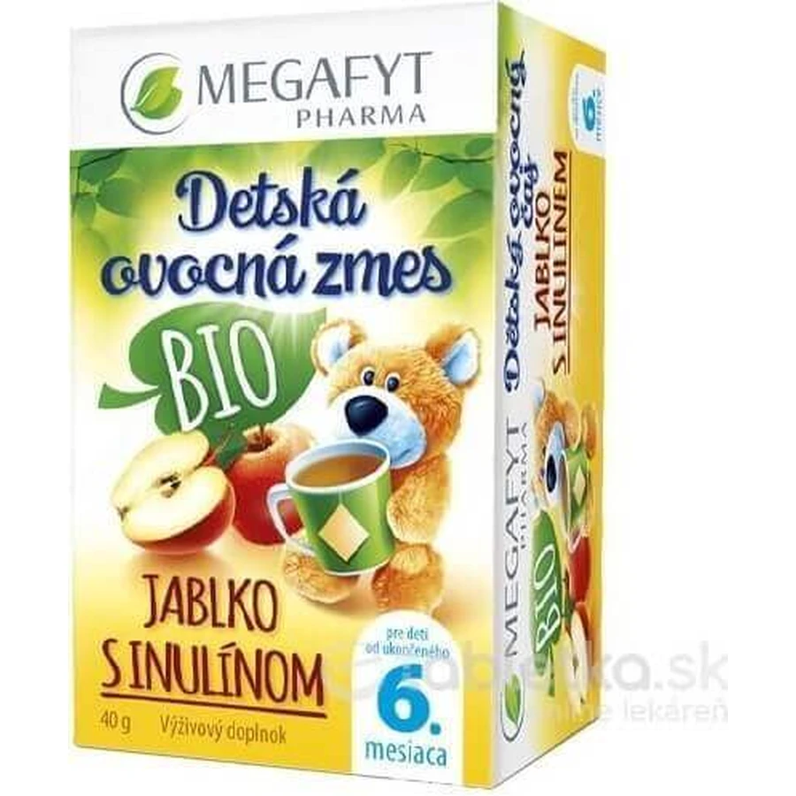 МЕГАФИТ Дитяча фруктова суміш БІО ЯБЛУКО З ІНУЛІНОМ 1×40 г (20×2 г), фруктовий чай для дітей: ціни та характеристики