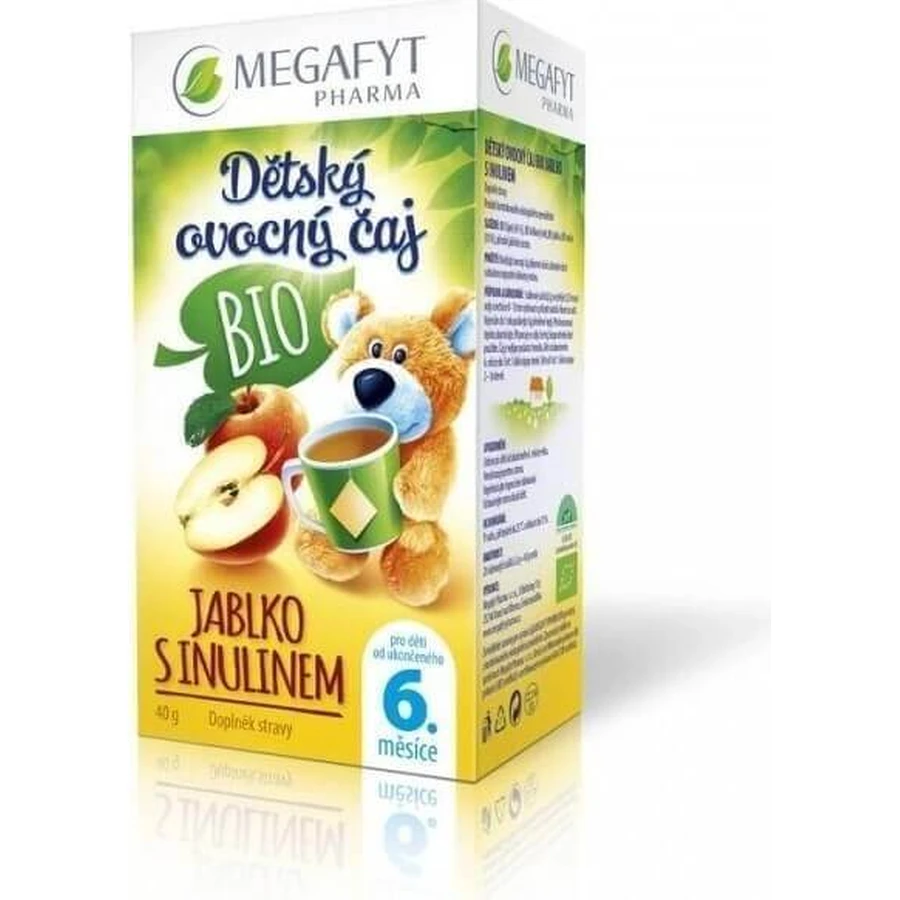 МЕГАФИТ Дитяча фруктова суміш БІО ЯБЛУКО З ІНУЛІНОМ 1×40 г (20×2 г), фруктовий чай для дітей: ціни та характеристики