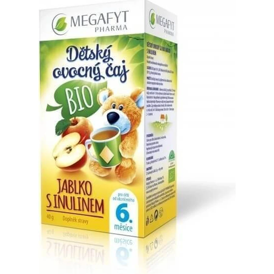 МЕГАФИТ Дитяча фруктова суміш БІО ЯБЛУКО З ІНУЛІНОМ 1×40 г (20×2 г), фруктовий чай для дітей: ціни та характеристики