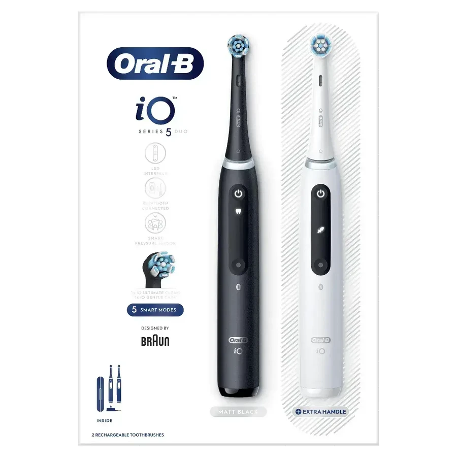 Электрическая зубная щетка Oral B iO Series 5 Duo Black&White 1×1, электрическая зубная щетка: цены и характеристики