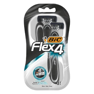 BIC Flex 4, бритва чоловіча, 4 леза, 3 штуки
