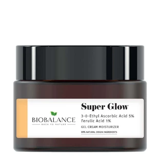 Крем-гель Super Glow Освітлюючий з аскорбіновою кислотою 5% + феруловою кислотою 1%, проти зморшок, проти пігментних плям, Bio Balance, 50 мл