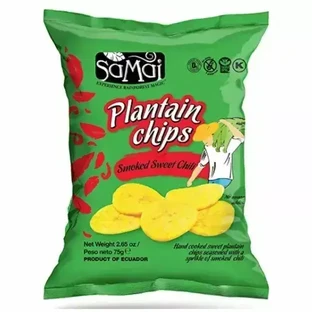 Банановые чипсы SaMai Plantain Chips со вкусом паприки, 75 г
