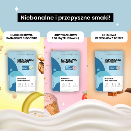 Суперзвуковий пеноварот Smart Meal, смак ванільного морозива з лісовою суницею, 100 г: ціни та характеристики