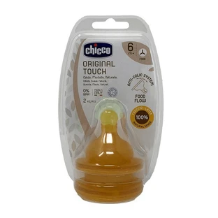 Соска Chicco Original Touch резиновая антиколиковая с 6+ месяцев, 2 шт.