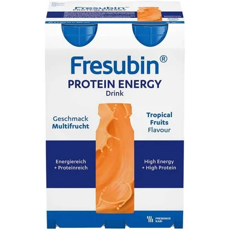Протеїновий енергетичний напій Fresubin Protein Energy Drink, зі смаком тропічних фруктів, 4 х 200 мл: ціни та характеристики
