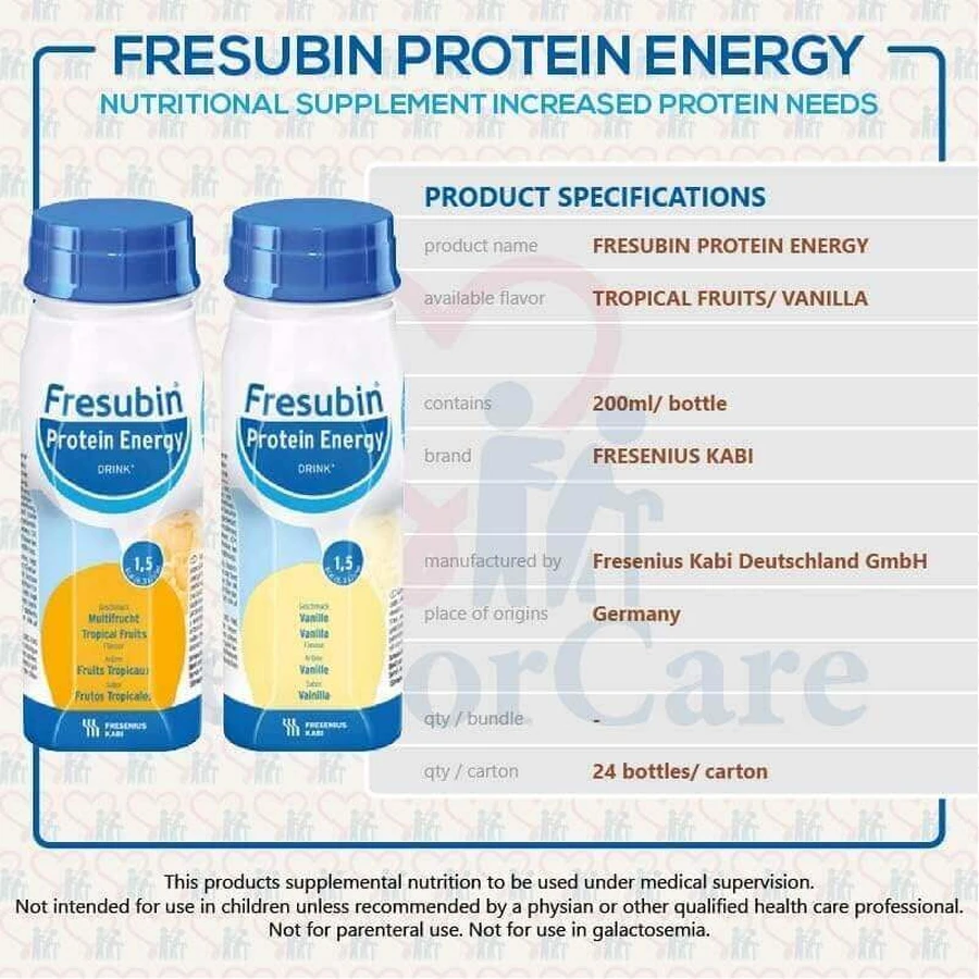 Протеїновий енергетичний напій Fresubin Protein Energy Drink, зі смаком тропічних фруктів, 4 х 200 мл: ціни та характеристики